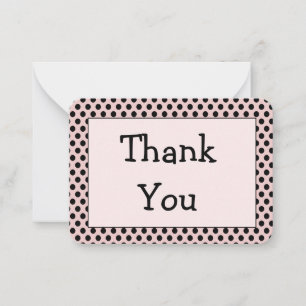 Klassische Retro Polka Dots Rosa und Schwarz Mitteilungskarte