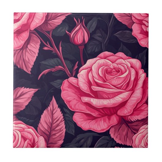 Klassische Retro-Rose Keramik Fliesen für Badezimm (Vorderseite)