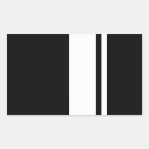 Klassische Retro schwarze u. weiße Rechteckiger Aufkleber