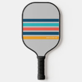 Klassische Retro Streifen Personalisiert Text Pick Pickleball Schläger (Vorderseite)
