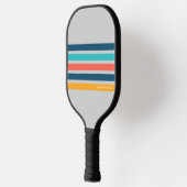 Klassische Retro Streifen Personalisiert Text Pick Pickleball Schläger (Links)