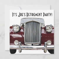 Klassische Retro Vintage Car Retirement oder Gebur