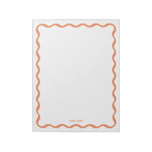 Klassische Retro Wavy Apricot Personalisiert Stati Notizblock