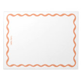 Klassische Retro Wavy Apricot Personalisiert Stati Notizblock (Vorderseite)