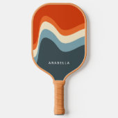 Klassische Retro Wavy Lines Pickleball Schläger (Vorderseite)