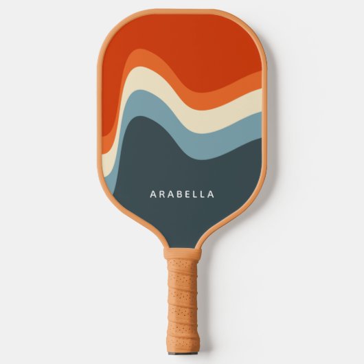 Klassische Retro Wavy Lines Pickleball Schläger (Vorderseite)