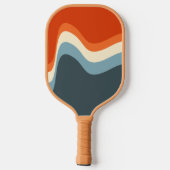 Klassische Retro Wavy Lines Pickleball Schläger (Rückseite)