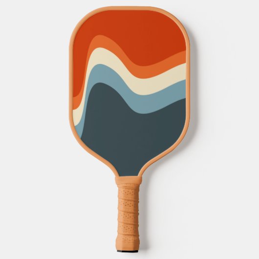 Klassische Retro Wavy Lines Pickleball Schläger (Rückseite)