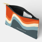 Klassische Retro Wavy Lines Zubehörtasche (Offen)