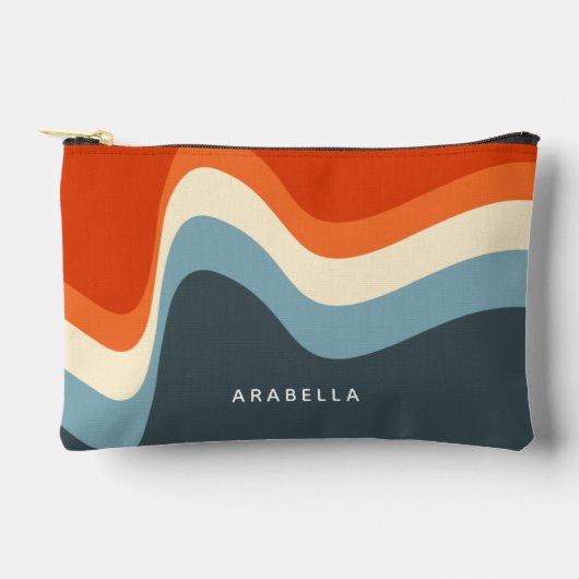 Klassische Retro Wavy Lines Zubehörtasche (Vorderseite)