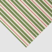 Klassische Retro WeihnachtsStreifen Olive Cream Re Seidenpapier (Detail)