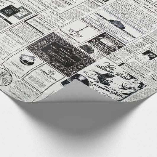 Klassische Retro-Werbung Geschenkpapier (Ecke)