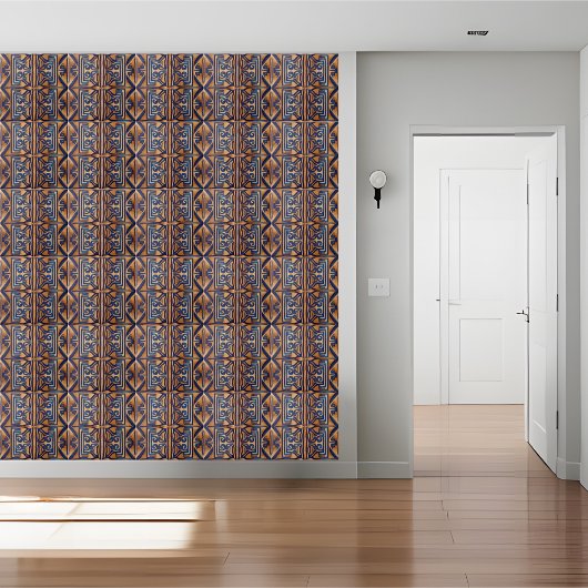 Klassische Rich Blue und Gold griechische Schlüsse Fliese