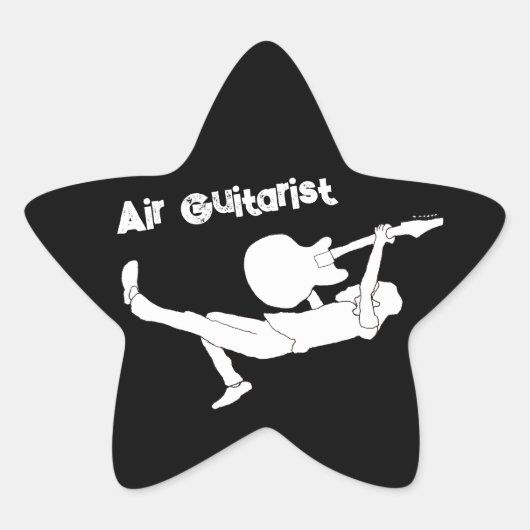 Klassische Rock Air Gitarre Stern-Aufkleber (Vorderseite)