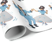 Klassische Rock-and-Roll Jivers Verpackung Geschenkpapier (Rolleneckpunkt)
