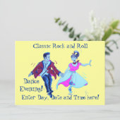 Klassische Rock- und Roll-Dancing Einladung (Stehend Vorderseite)