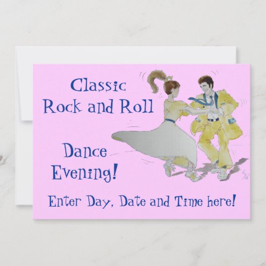 Klassische Rock- und Roll-Dancing Einladung (Vorderseite)
