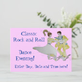 Klassische Rock- und Roll-Dancing Einladung (Stehend Vorderseite)