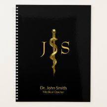 Klassische Rod of Asclepius Medical Gold auf schwa