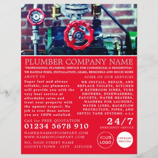 Klassische Rohre, Klempner, Klempnerwerbung Flyer (Vorne)