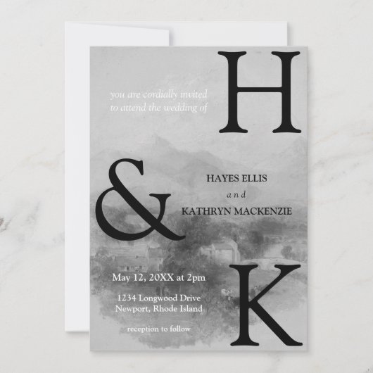 Klassische romantische Altes Geld ästhetische Hoch Einladung (Vorderseite)