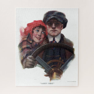 Klassische romantische Vintage-Winterillustration  Puzzle