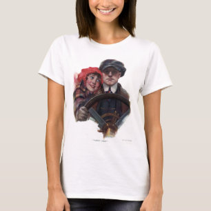 Klassische romantische Winter-Vintage-Illustration T-Shirt