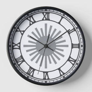 Klassische römische Mauermauer - Schwarz & Weiß Uhr