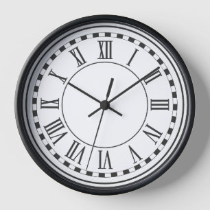 Klassische römische Maueruhr ⏳ Schwarz & Weiß Uhr