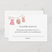 Klassische rosa Babywindelkarte Einladung (Vorne/Hinten)