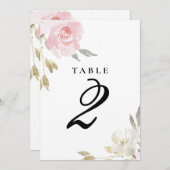 Klassische Rosa-Bläsereihen-Tischnummer Einladung (Vorne/Hinten)