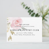 Klassische rosa Blumenkarte Einladung (Stehend Vorderseite)