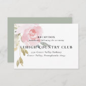 Klassische rosa Blumenkarte Einladung (Vorne/Hinten)