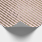 Klassische Rosa Blush Foxier Gold Linien Paris Geschenkpapier (Ecke)