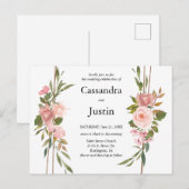 Klassische Rosa-Blütendecke Postkarte (Vorne/Hinten)