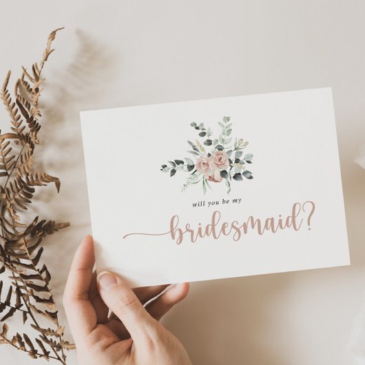 Klassische Rosa Bridesmaid-Karte Mitteilungskarte