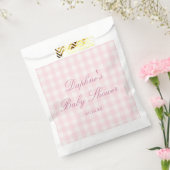 Klassische rosa Gingham-Babyshower-Geschenktüte Geschenktütchen (Versiegelt)