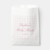 Klassische rosa Gingham-Babyshower-Geschenktüte Geschenktütchen (Vorderseite)