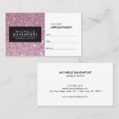 Klassische Rosa Glitzer Salon Terminierungskarte Terminkarte (Vorne/Hinten)