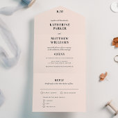 Klassische Rosa Hochzeit All In One Einladung