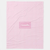 Klassische rosa karierte personalisierte elegante fleecedecke (Vorderseite)