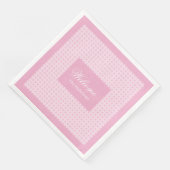Klassische rosa karierte Servietten mit persönlich (Ecke)
