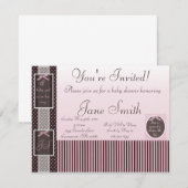 Klassische Rosa-Kinderdusche Einladung (Vorne/Hinten)