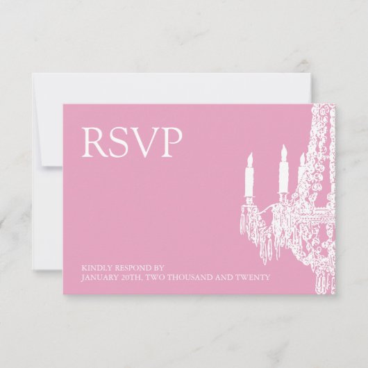 Klassische rosa Lüster-RSVP-Karten (3.5x5) RSVP Karte (Vorderseite)