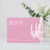 Klassische rosa Lüster-RSVP-Karten (3.5x5) RSVP Karte (Stehend Vorderseite)