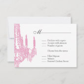 Klassische rosa Lüster-RSVP-Karten (3.5x5) RSVP Karte (Rückseite)