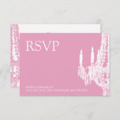 Klassische rosa Lüster-RSVP-Karten (3.5x5) RSVP Karte (Vorne/Hinten)