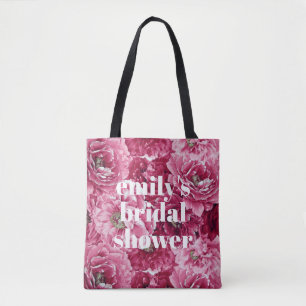 Klassische rosa Pfingstrosen-Cluster Brautschauer Tasche