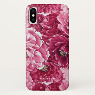 Klassische rosa Pfingstrosen-Cluster personalisier Case-Mate iPhone Hülle