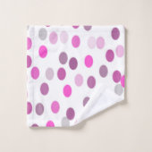 Klassische rosa Polka Punkte auf Weiß Badhandtuch Set (Waschlappen)